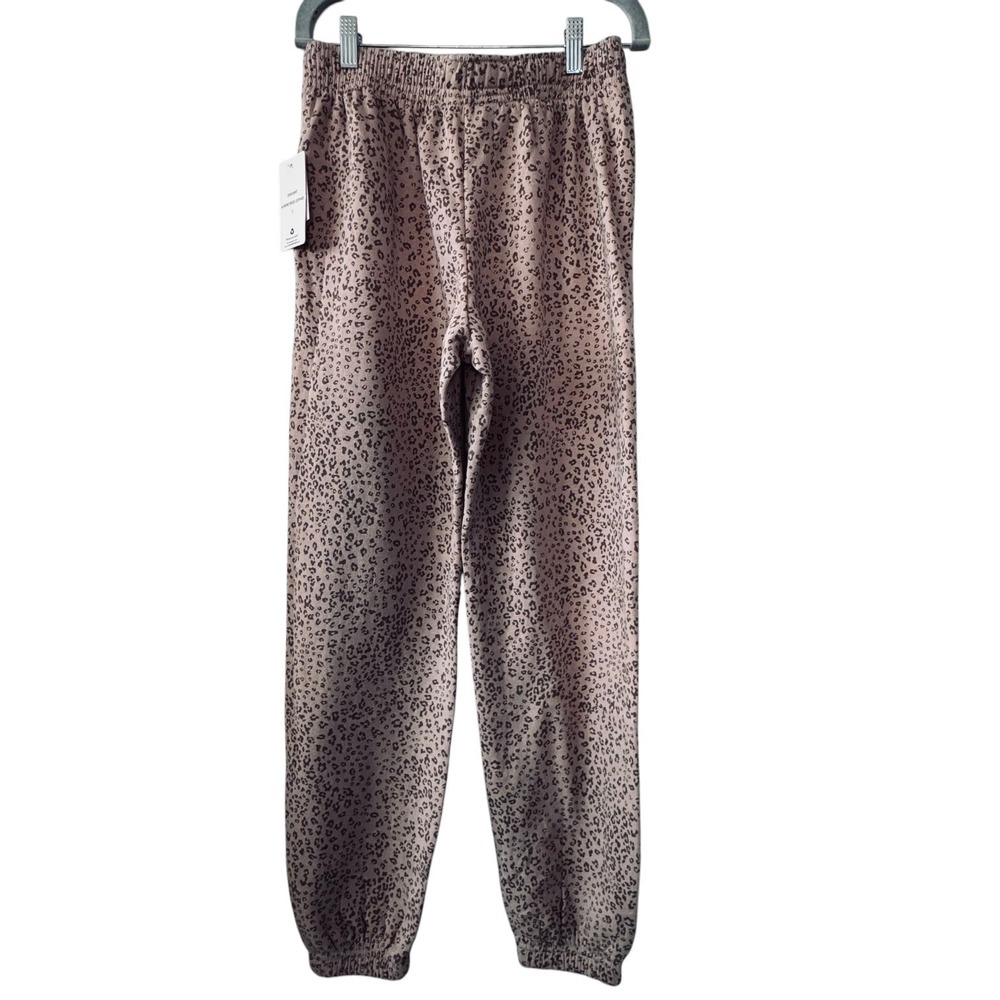 Hippie Rose Size Small Beige Leopard Joggers Y2K Cozy Fleece Lounge Pants NWT